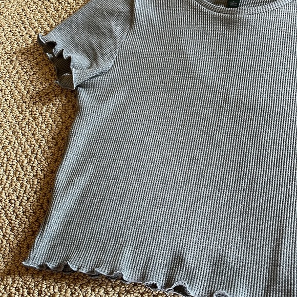 Wild fable waffle knit lettuce edge baby tee top - Picture 3 of 4